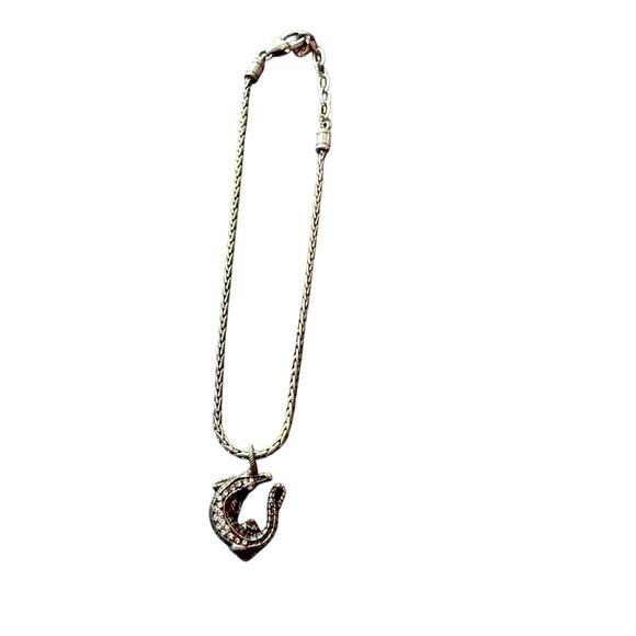 Brighton Silver Tone Alligator Charm  Ankle Bracelet - Picture 1 of 5